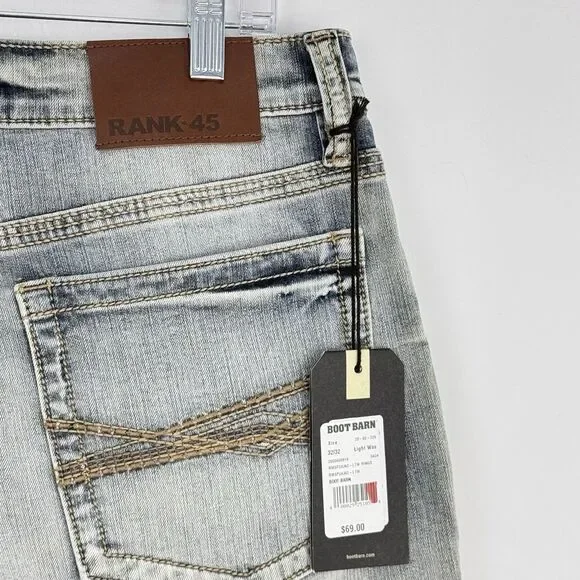 RANK 458 MEN'S RINGO SLIM STRAIGHT 32x32 PERFORMANCE STRETCH DENIM JEANS NWT - Picture 14 of 16